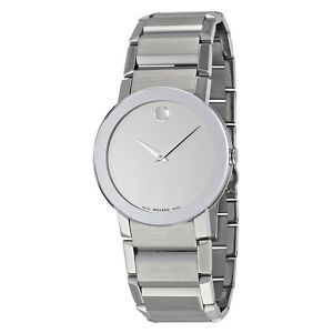 Movado 0606093 Sapphire Silver Mirror Stainless Steel Mens Watch NWT BOX & PAPER
