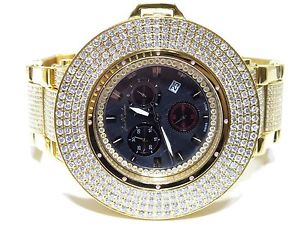 Joe Rodeo Razor 27.20ct Yellow Gold White Diamond Stainless Steel Watch JROR10
