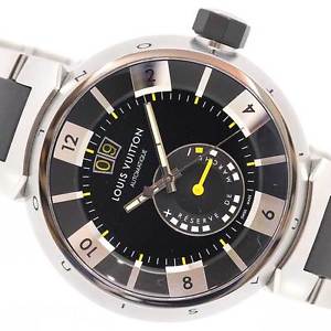 Louis Vuitton Tambour In Black Automatic Power Reserve Q109G SG4708