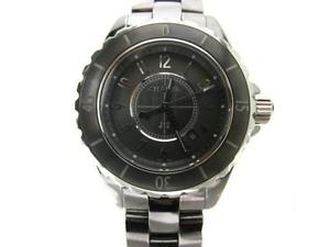 Pre-Owned CHANEL J12 H2978 Ladies SS/TI/Ceramic Black Quartz Watch, MD