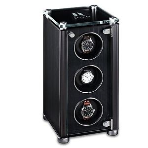 Triple Automatic Watch Winder For Mens Automatic Watches JUVO M3 Black