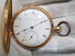 Appleton Tracy LOW Serial # 18k Yellow Gold Waltham Pocket Watch Hunting Case