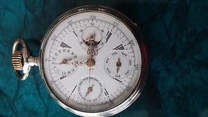 ANTIQUE RUSSIAN SILVER WATCH GOLDEN MONOGRAM PAVEL BURE