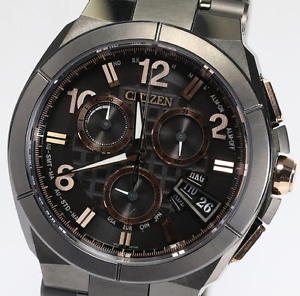 Free Shipping Pre-owned CITIZEN Atesa Eco Drive BY0045-66E 1500 Limited Titanium