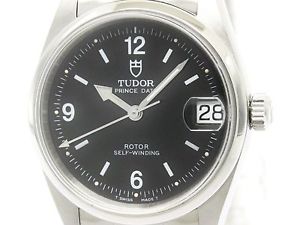 Polished TUDOR Prince Oyster Date Steel Automatic Mid Size Watch 72000 BF112079