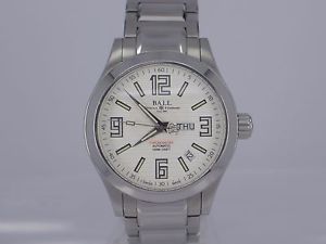 Ball Engineer II Arabic Chronometer white dial auto date day SS bracelet watch