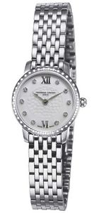 NEW FREDERIQUE CONSTANT MINI SLIM 50 DIAMONDS S/S METAL BRACELET FC-200WHDSD6B