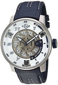 GV2 by Gevril Mens Motorcycle Sport Automatic Stainless Steel and Leather #13U