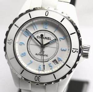 Free Shipping Pre-owned CHANEL J12 Blue Light 2000 Limited H3827 AT Men's White