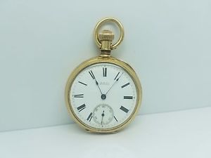 Vintage Waltham 18K Gold Box Hinge Double Dial Chronograph  Pocket Watch