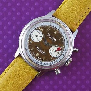 Vintage Wakmann 1960s Chronograph Watch with Tropical Dial