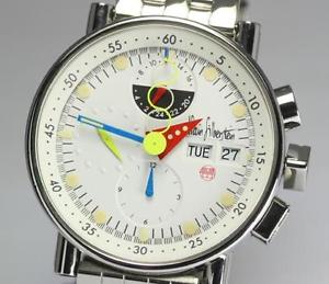 Free Shipping Pre-owned Alain Silberstein Chrono B Bauhaus White 500 Limited AT