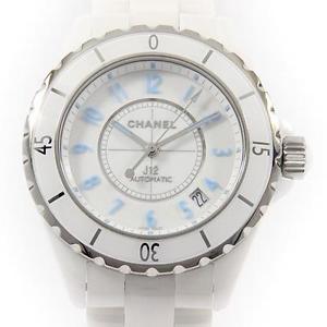 Free Shipping Pre-owned CHANEL H3827 J12 38mm Ceramic Blue Light LIMITED Watch
