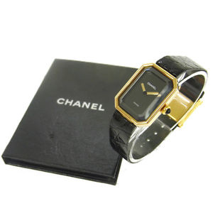 Authentic CHANEL Vintage Premiere Wristwatch Crocodile Belt Accessories G02633