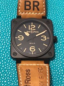 Bell & Ross BR 01-92-Heritage Automatic 46mm PVD Steel Mens Strap Watch PREOWNED