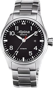 NEW ALPINA AVIATION STARTIMER PILOT AUTO STAINLESS STEEL 44MM  AL-525B4S6B