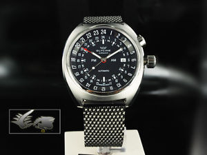 Glycine Airman SST12 Automatic Watch, Purist, GL 293, Mesh strap, 3903.199/66-MM
