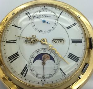LE PHARE MINUTE REPEATER Triple Date Moonphase POCKET WATCH 18K