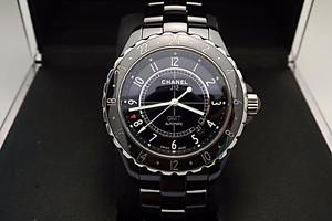CHANEL J12 GMT 42mm Black Ceramic Watch Automatic H2012