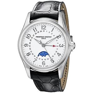 FREDERIQUE CONSTANT MEN'S 43MM BLACK LEATHER BAND AUTOMATIC WATCH FC-330RM6B6