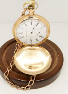Antique 1902  Hess & Culbertson St. Louis 14K Gold Pocket Watch & 9K Chain