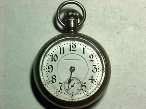 Illinois Washington Watch Co Lafayette 18S 24J Open Face Gold Inlay Locomotive