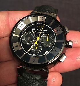 Louis Vuitton Black Tambour LV277 Montre Watch