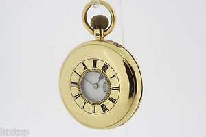 J. W. BENSON solid 18K Yellow Gold Half Hunter English Pocket Watch (1587)