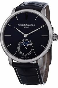 Frederique Constant Men's Slim Line Blue Dial Automatic Leather Watch FC705N4S6