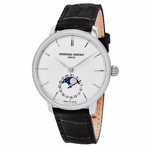Frederique Constant Men's Slim Line Moonphase Automatic Leather Watch FC703S3S6
