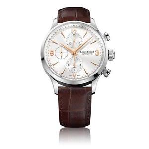 Louis Erard Mens 44mm Chronograph Automatic Brown Calfskin Watch 78225AA11.BDC21