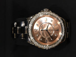 Chanel J12 CHROMATIC 38MM TITANIUM CERAMIC - FACTORY DIAMOND ROSE  POUDRE DIAL