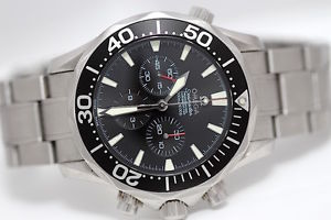 Hombres Omega Seamaster Negro Cronógrafo Reloj Automático - 2594.50 - Cronómetro