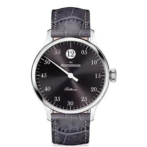 MEISTERSINGER MEN'S SALTHORA SUNBURST ANTHRACITE 40MM AUTOMATIC WATCH SH907