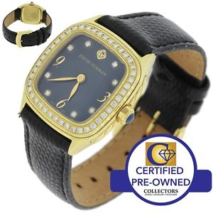 Ladies David Yurman Thoroughbred 18k Solid Gold Black Diamond 25mm Watch T304-XS