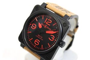 Pre-owned Bell&Ross Heritage Black Coated Men's Watch World Limited Edition 500