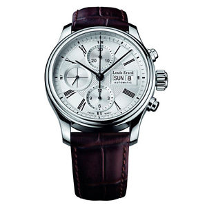 Louis Erard Men's 40.5mm Chronograph Brown Calfskin Date Watch 78259AA21.BDC21