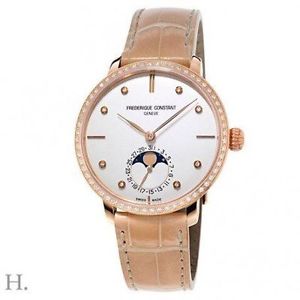 Frederique Constant Slimline Moonphase Leather Automatic Ladies Watch FC-703VD3S