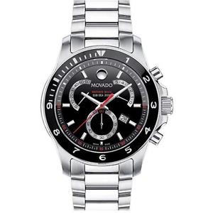 Movado Men's 42mm Chronograph Silver Steel Bracelet & Case Quartz Watch 2600090