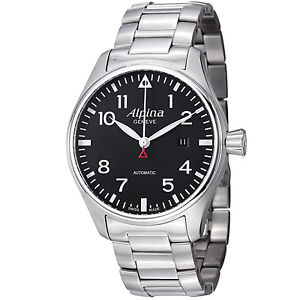Alpina Startimer Pilot Men's 44mm Automatic Sapphire Glass Date Watch AL525B4S6B