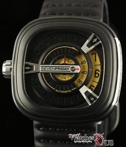 SEVENFRIDAY NEW M-SERIES Steel Black PVD Calf Leather Strap Box/Papers #M2-01