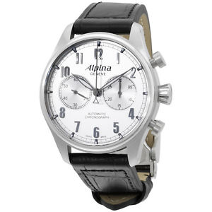 Alpina Silver Dial Black Leather Strap Men's Watch AL860SC4S6