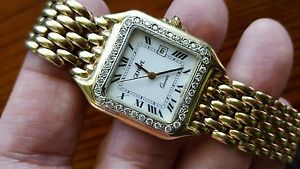 Geneve 14K GOLD THICK BAND WATCH. 51 Grams!!