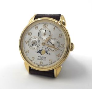 Vintage MOVADO 18k Gold Perpetual Calendar Rare Moon Phase Automatic 40.b3.881