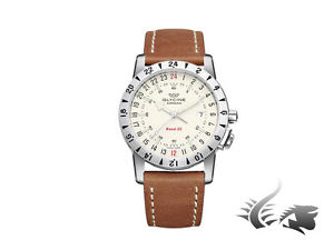 Glycine Airman Base 22 Automatic Watch, GMT, White, GL 293, 3887.11-LB7BH