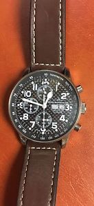 Zeno Watch Basel Flieger Chronograph Valjoux 7750 Automatic Carbon Fiber. (501)