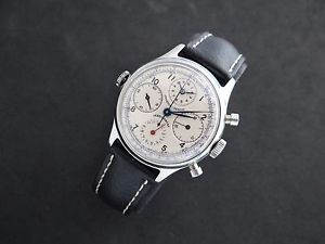 VINTAGE UNIVERSAL GENEVE AERO-COMPAX CHRONOGRAPH STEEL 38mm 1940's