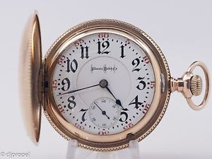 Antique NICE Illinois 24j 18s Bunn Special in Rare Keystone HUNTER Case! Runs!