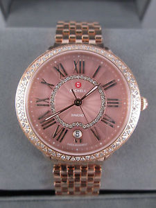 Michele Serein 16 Pink & Rose Gold Diamond Watch MW21B01B4987 Refurbished NIB