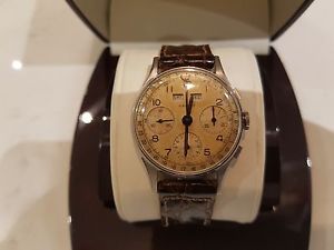 Gallet triple date chronograph vintage watch Valjoux 72c